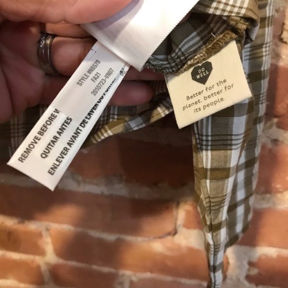 NEW Madewell Westover Top in Sandown Plaid Weathered Olive NB570 Size 12 - Picture 6 of 7